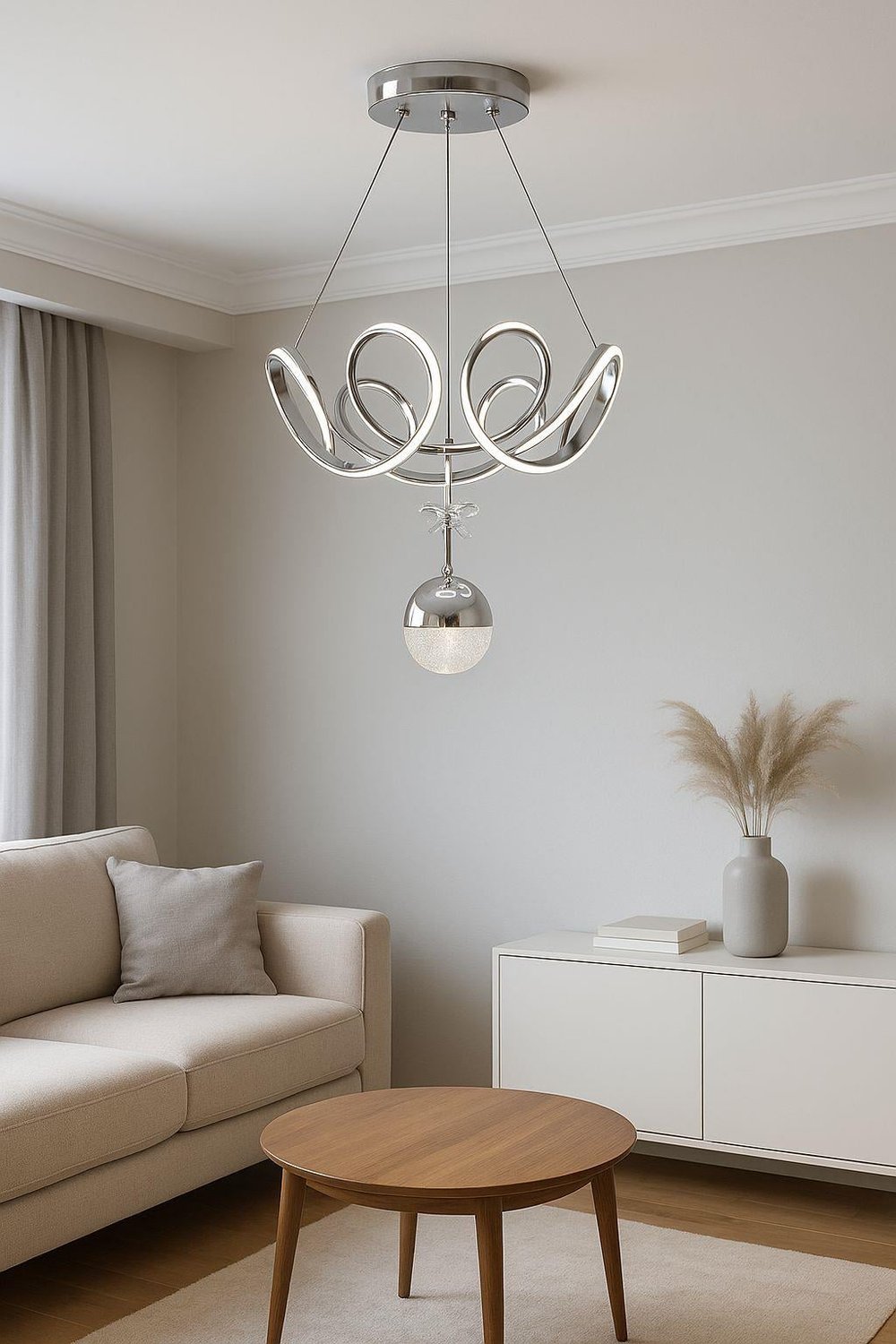 LEDLİ AVİZE LEYLAK ORTA 1 TOP KROM