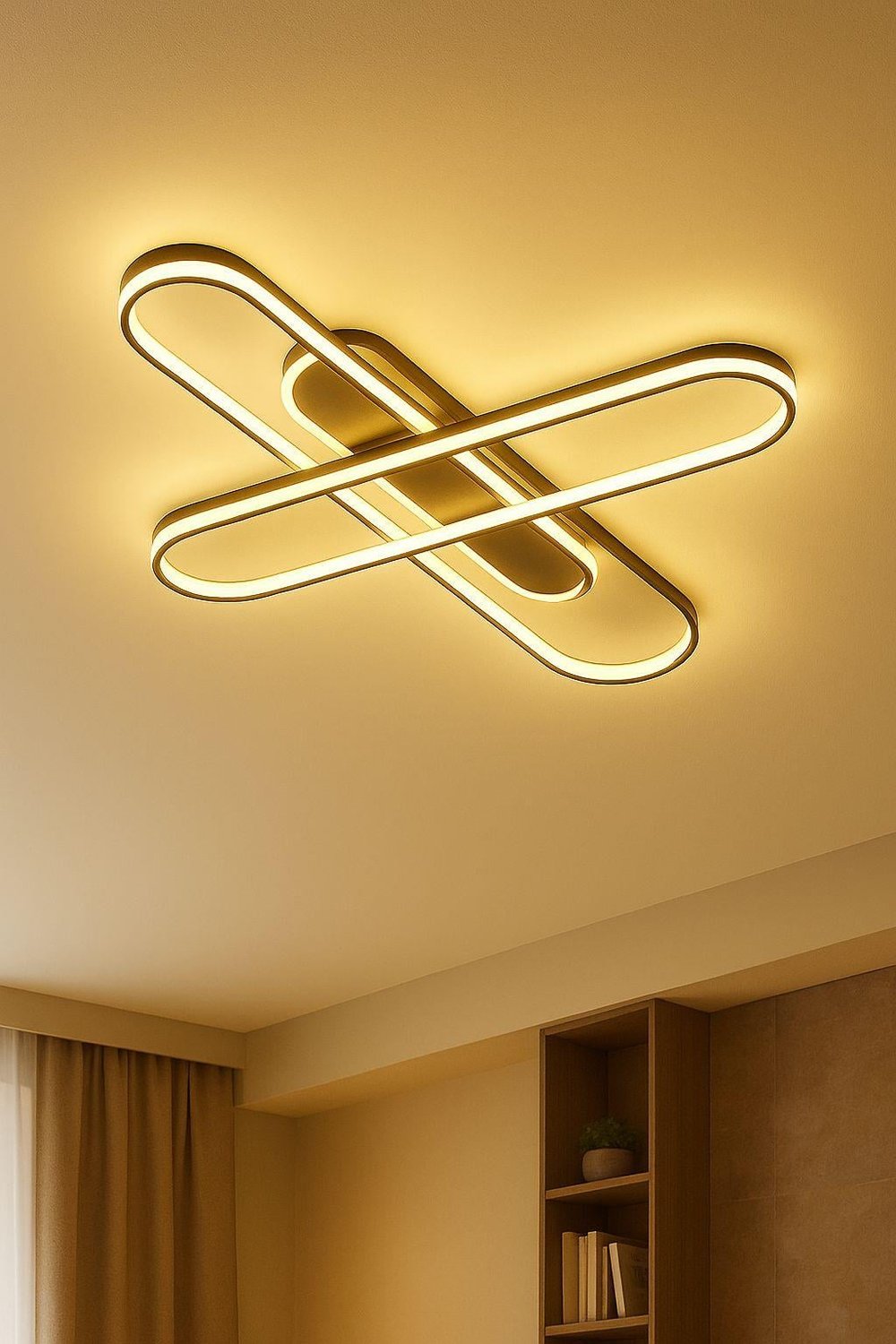 LEDLİ AVİZE OVAL PLOFONYER 50*55 SİYAH