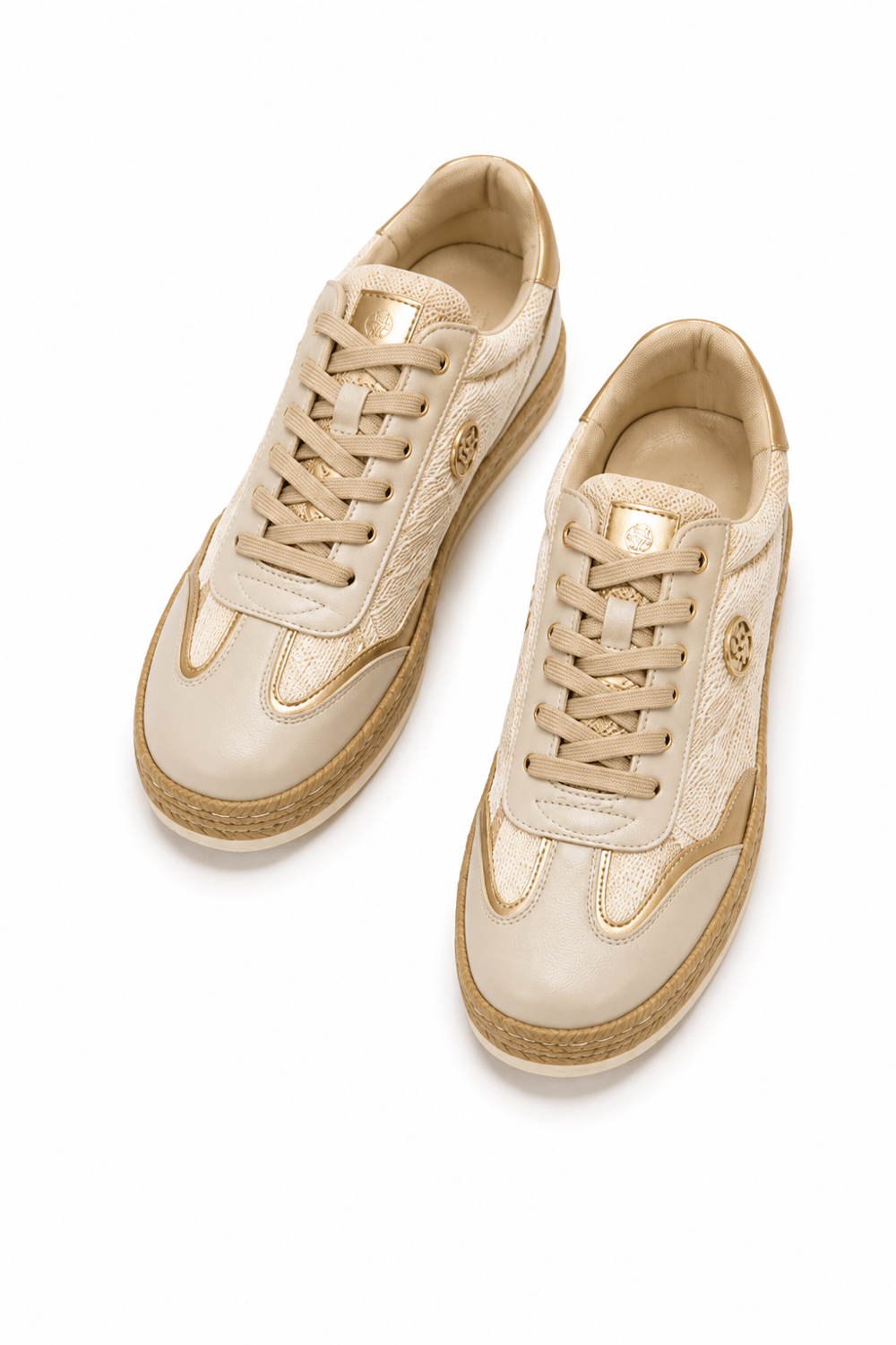 Bej Şerit Detaylı Sneaker