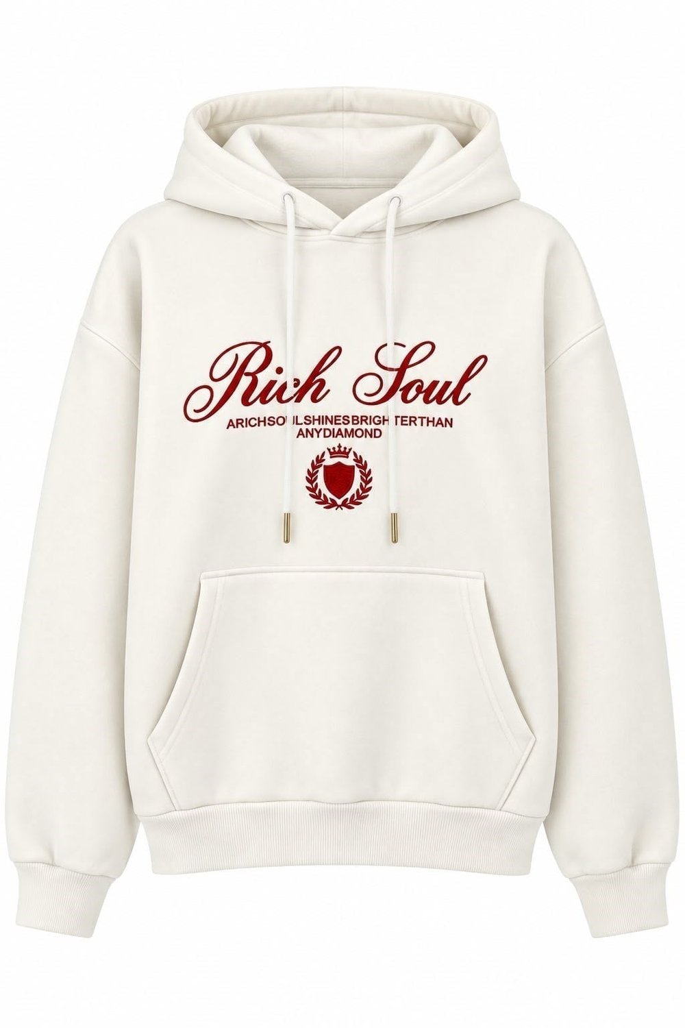 Beyaz Baskılı Oversize Kapüşonlu Sweatshirt