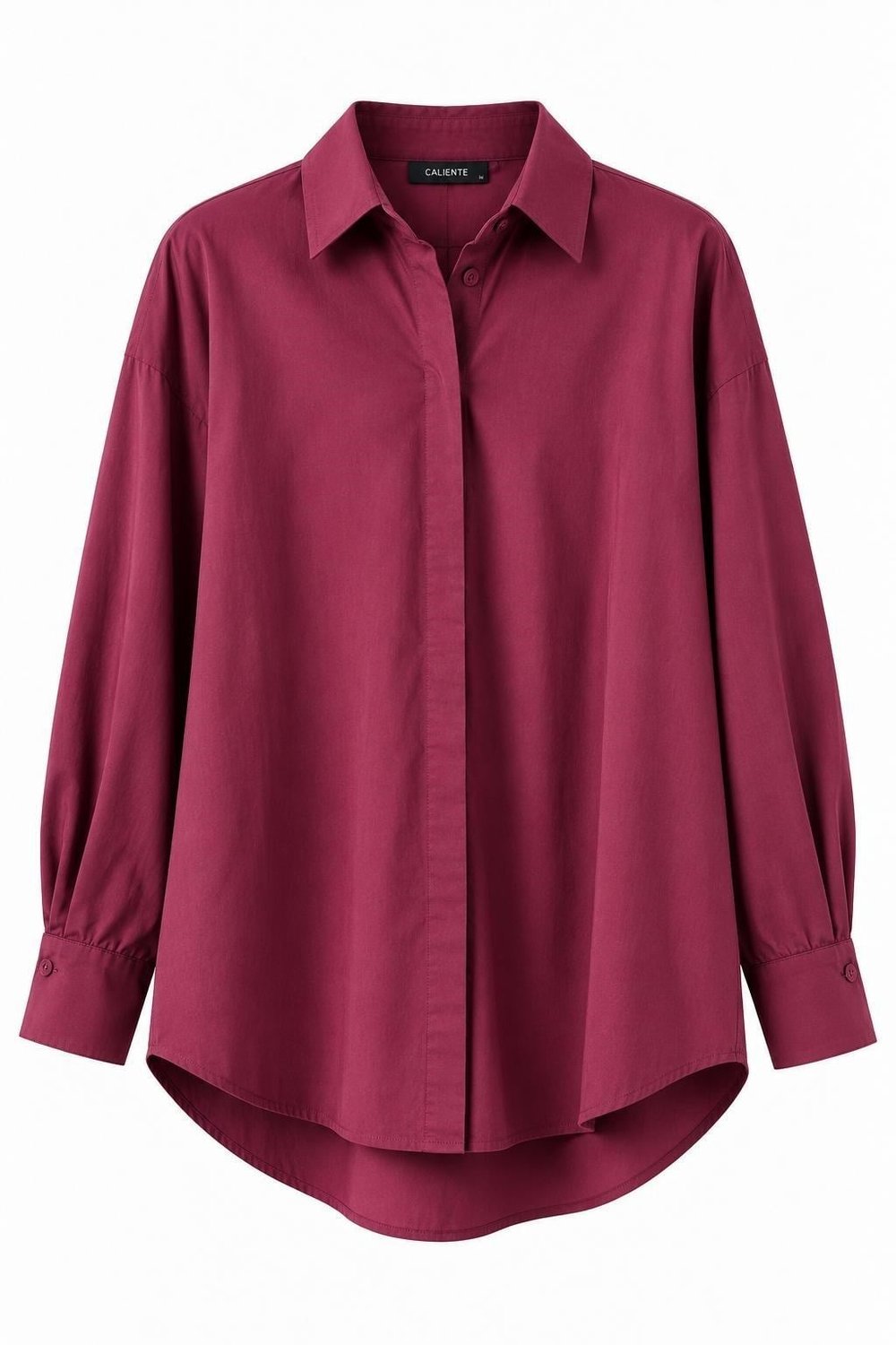 Bordo Oversize Basic Gömlek