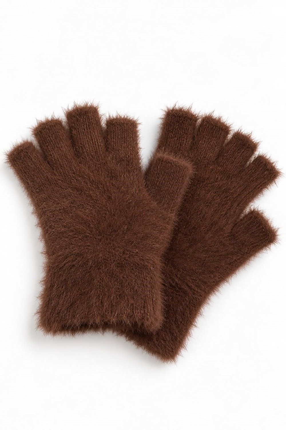 Kahve Kesik Peluş Eldiven