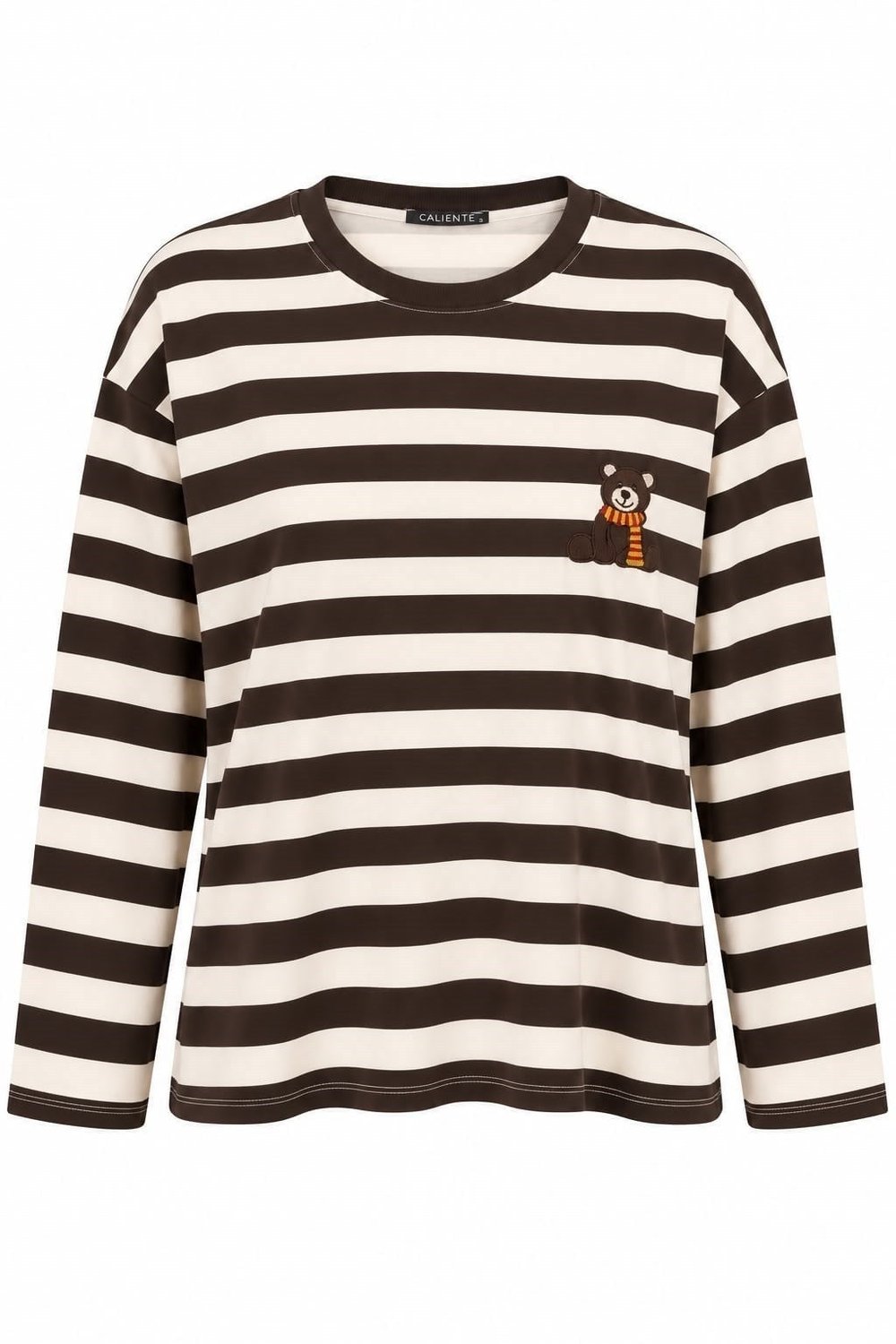 Kahverengi Ayıcık Baskılı Oversize Sweatshirt