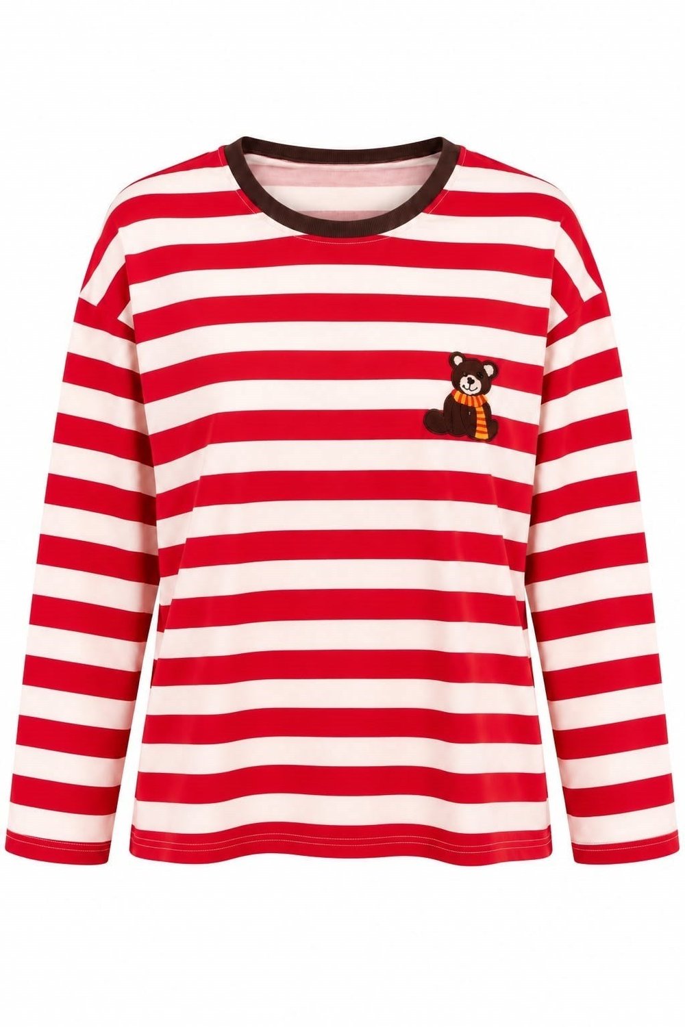 Kırmızı Ayıcık Baskılı Oversize Sweatshirt