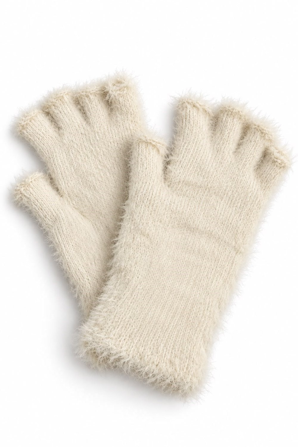 Krem Kesik Peluş Eldiven