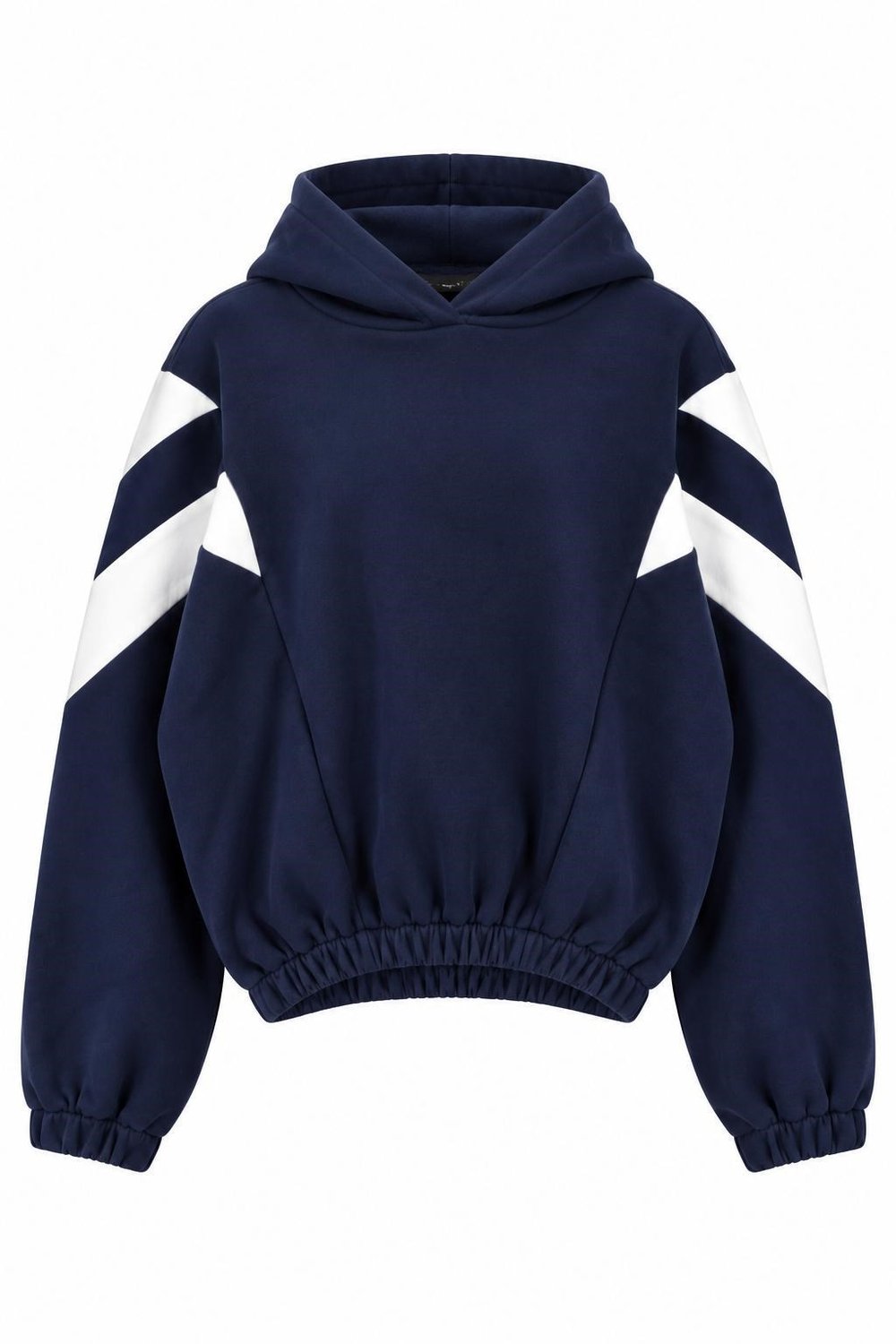 Lacivert Kapüşonlu Beli Lastikli Sweatshirt