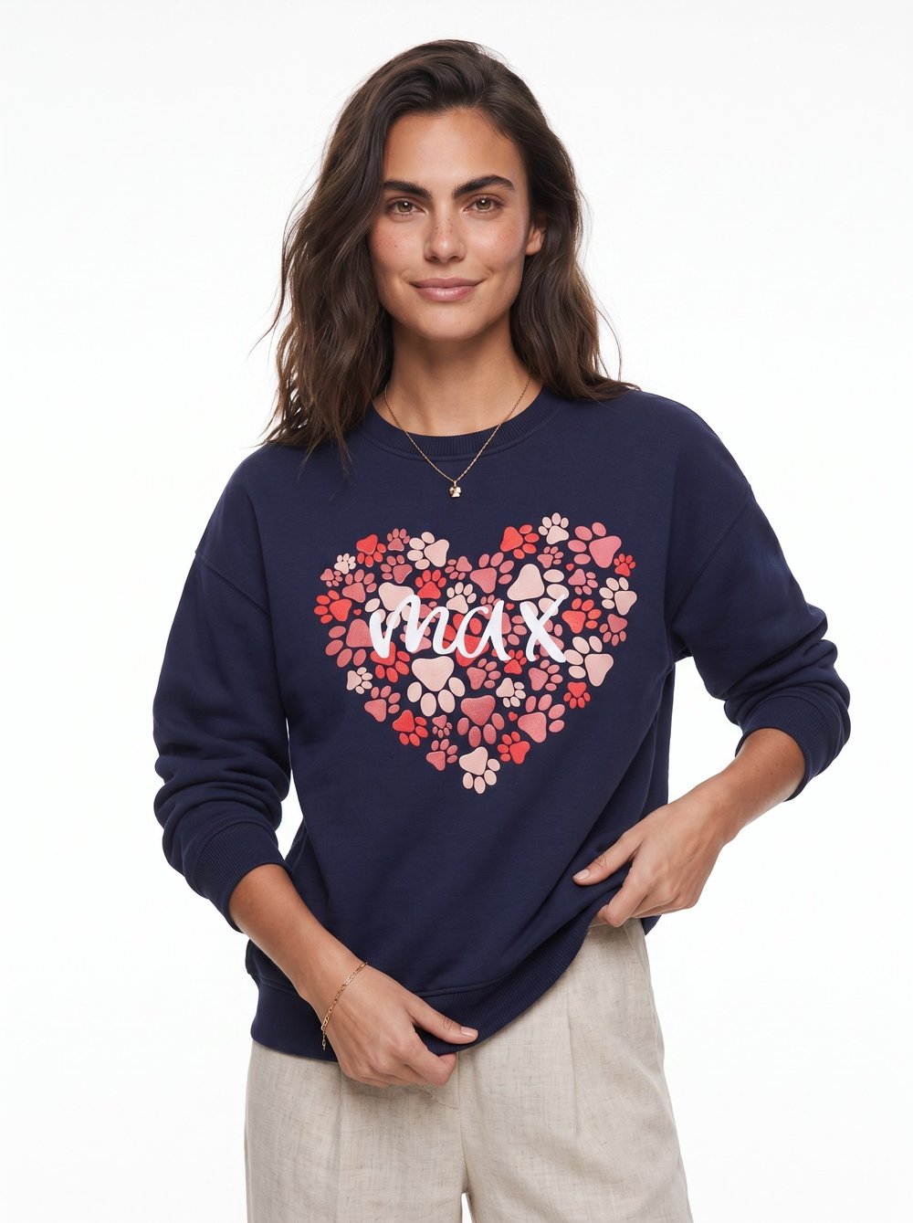 Lacivert Pati Baskılı Sweatshirt