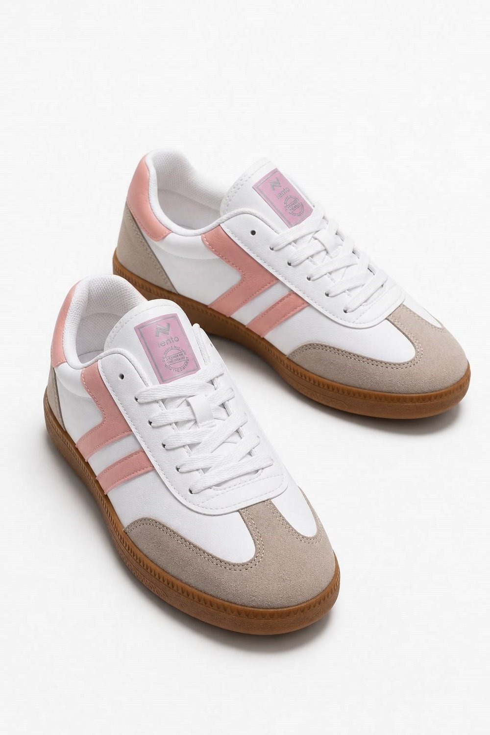 Pembe Şeritli Retro Spor Ayakkabı