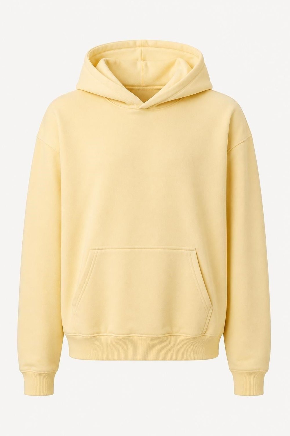 Sarı Kapüşonlu Kanguru Cepli Sweatshirt