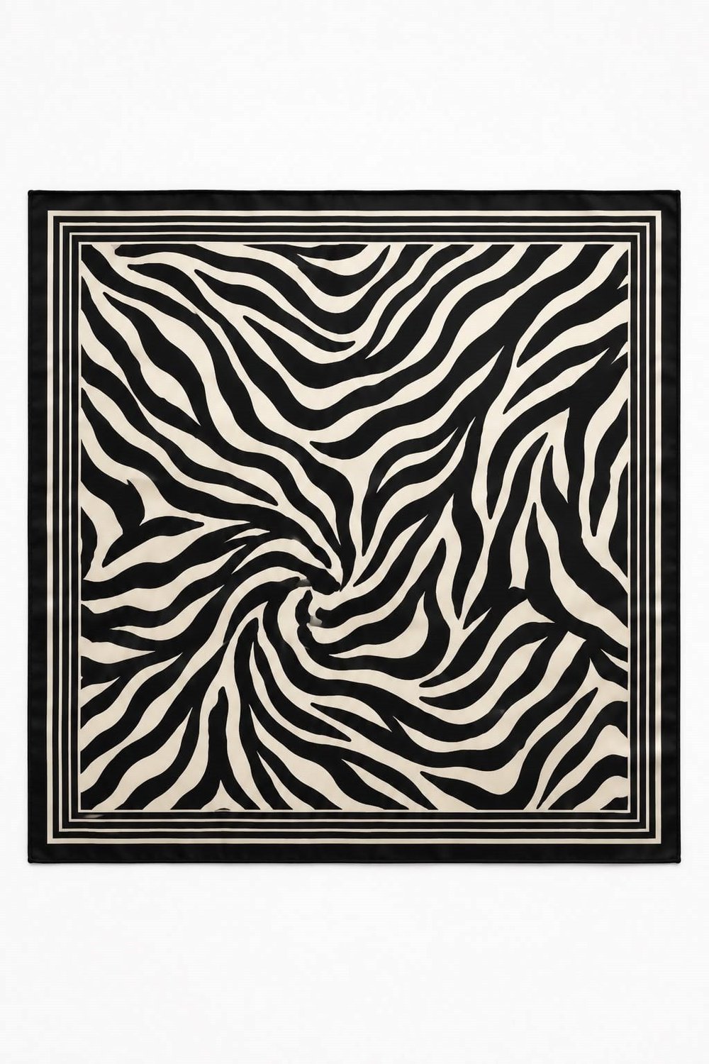 Siyah Beyaz Zebra Desenli Şal
