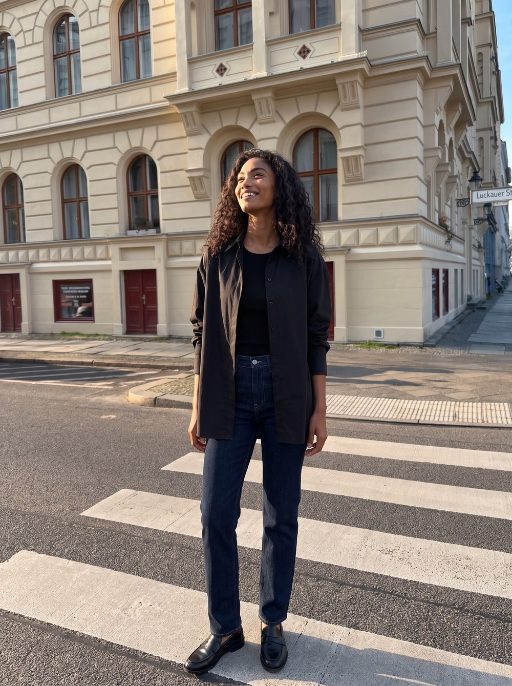 Siyah Oversize Basic Gömlek