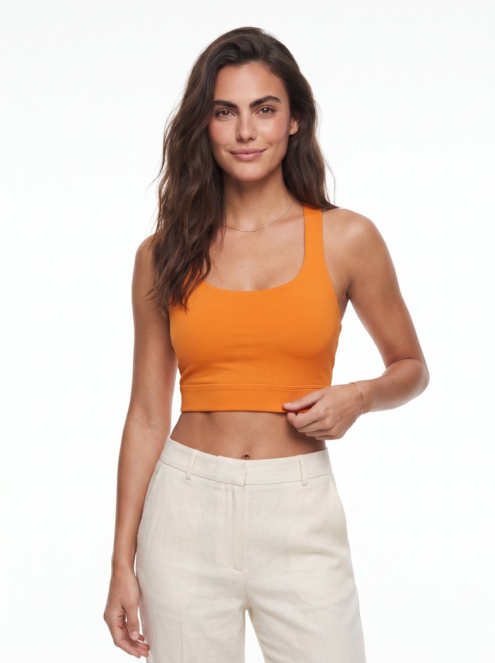 Turuncu Pamuklu Crop Tişört