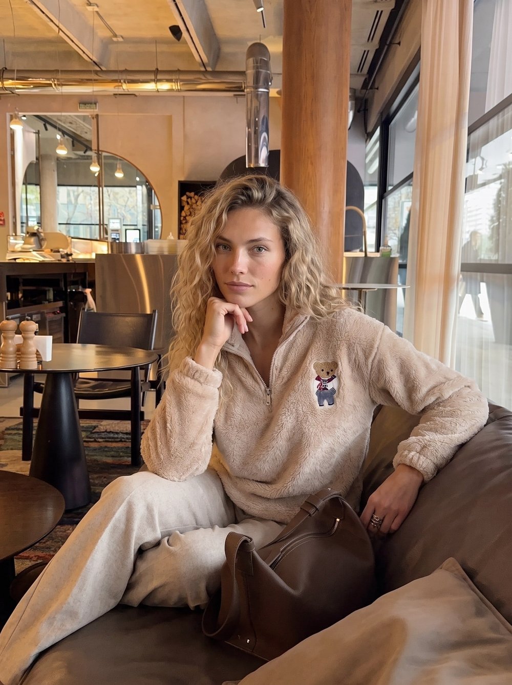 Vizon Nakışlı Welsoft Fermuarlı Sweatshirt