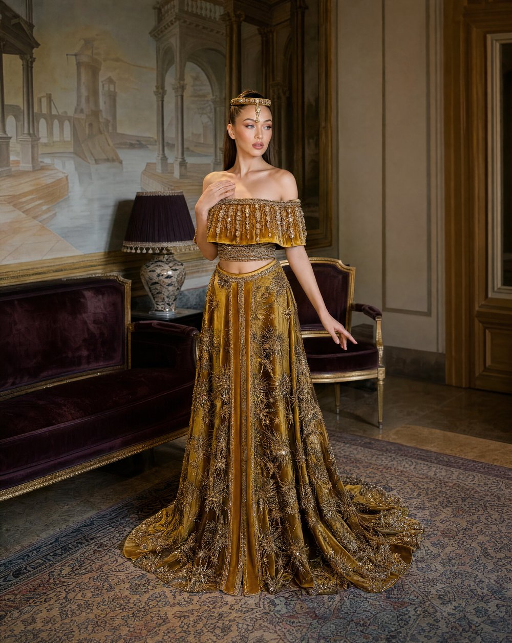 Madonna Kol Taş İşlemeli A Kesim Solenara Kaftan