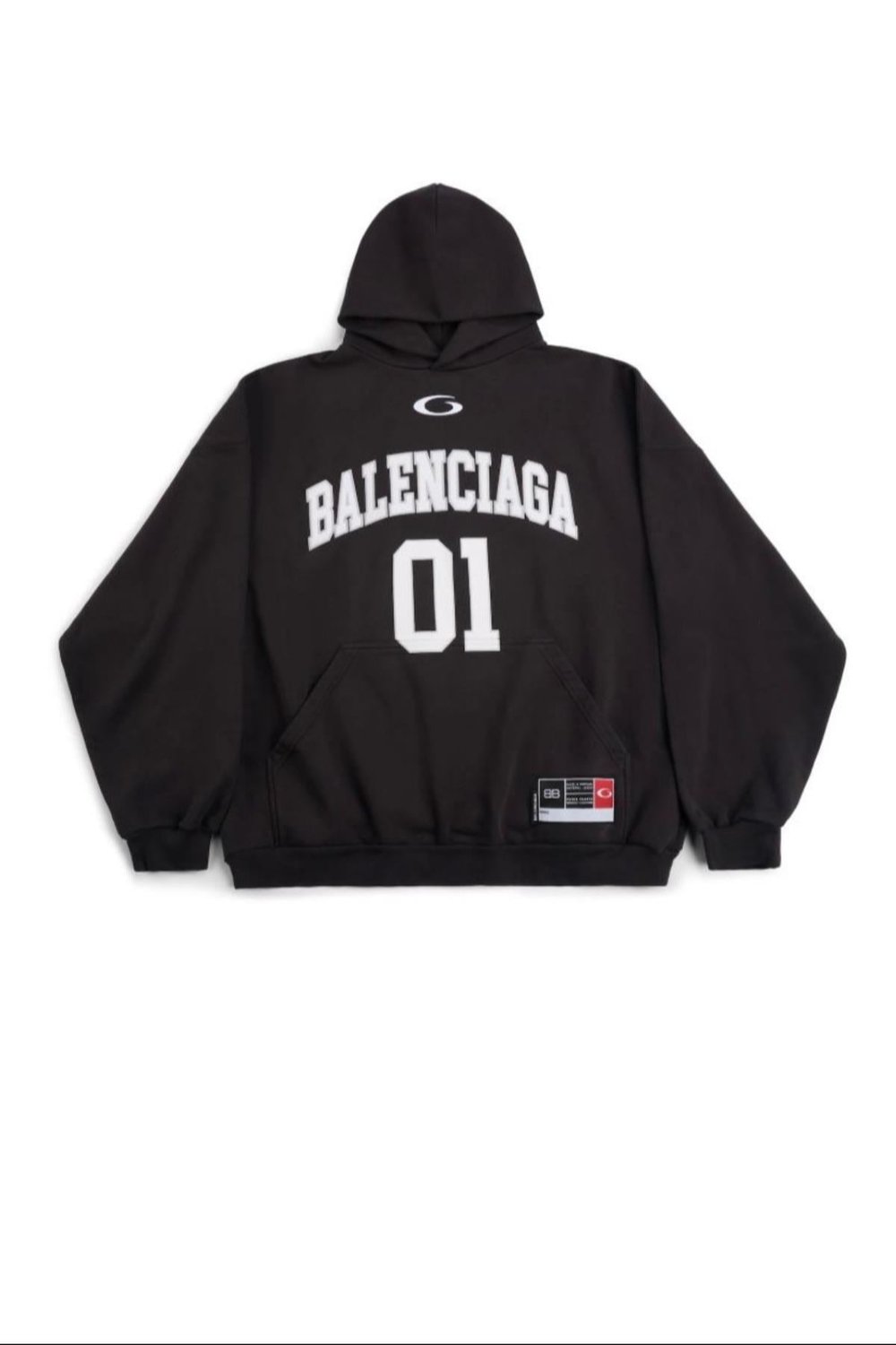 BALENCIAGA Mens Basketball Series - Hoodie Large Fit in Black