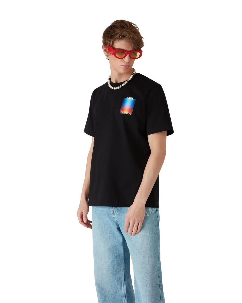 Casablanca Gradient logo T-shirt Black