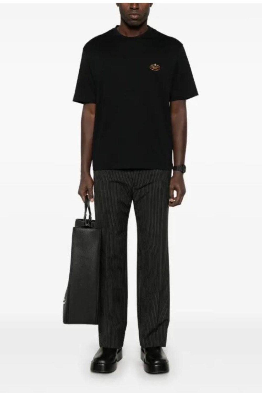 Prada logo-patch T-shirt Black