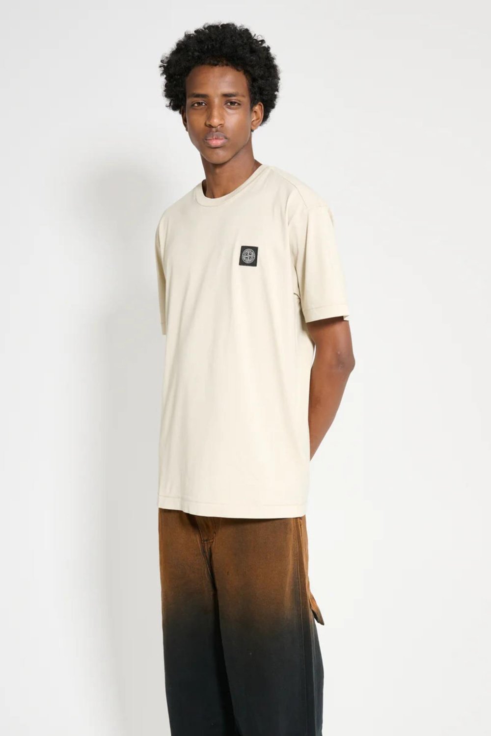 Stone Island Patch Compass-motif  T-shirt Beige
