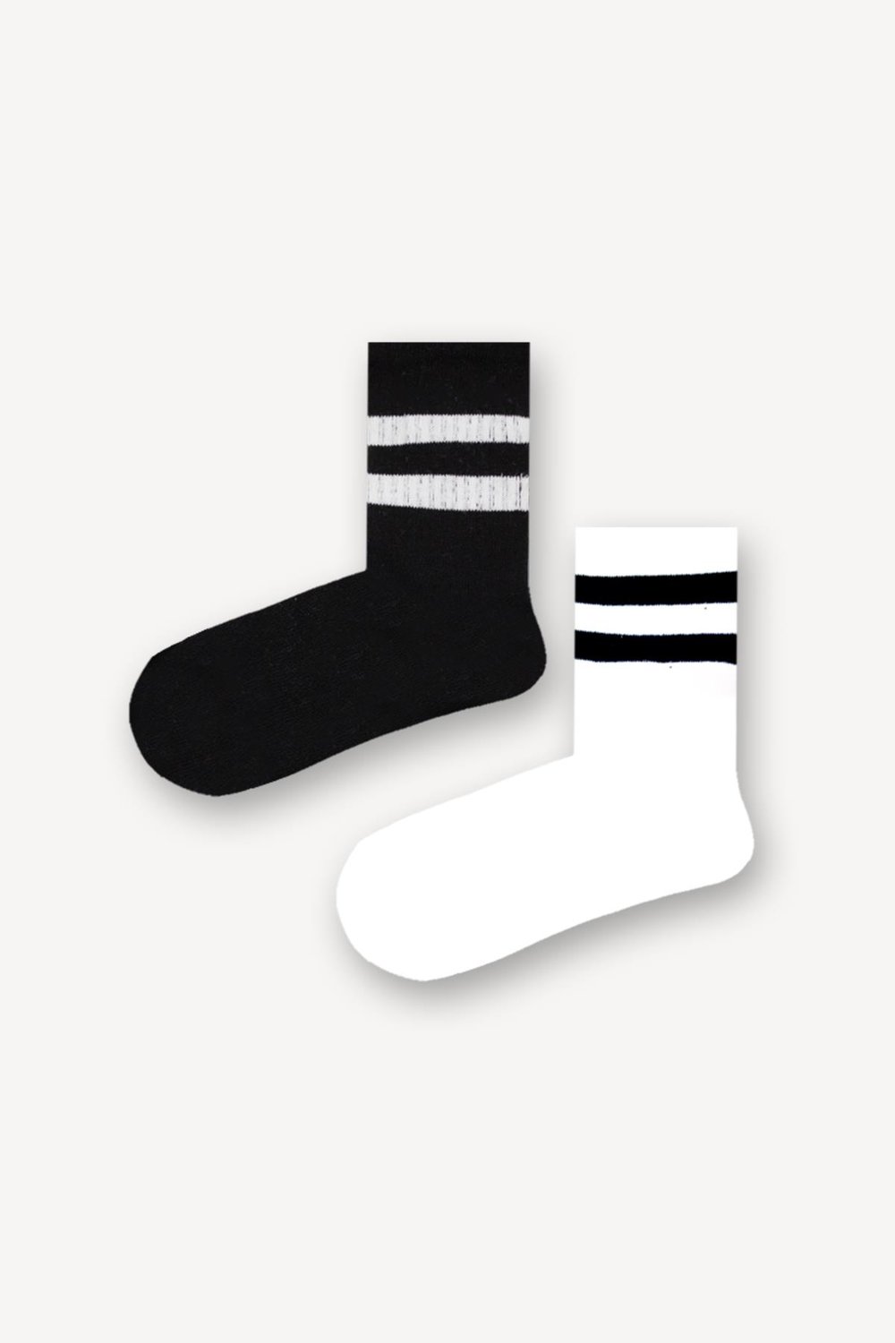 2li Siyah - Beyaz Çocuk Çorap Set