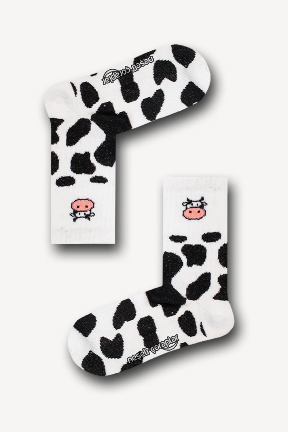 Benekli İnek Atletik Unisex Çorap