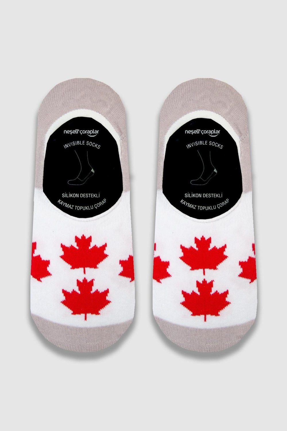 Beyaz Canada Babet Unisex Çorap