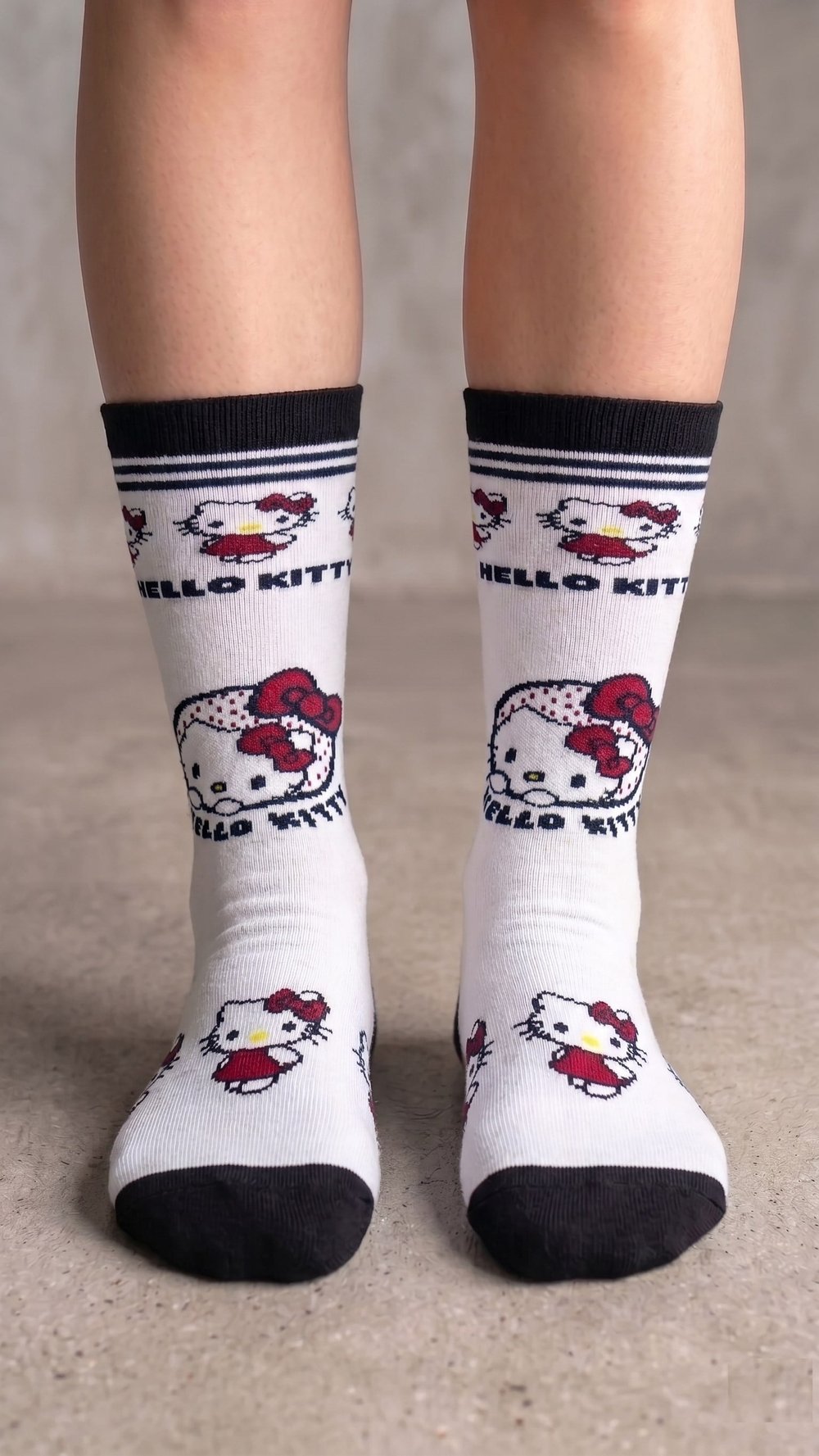 Beyaz Hello Kitty Unisex Çorap 