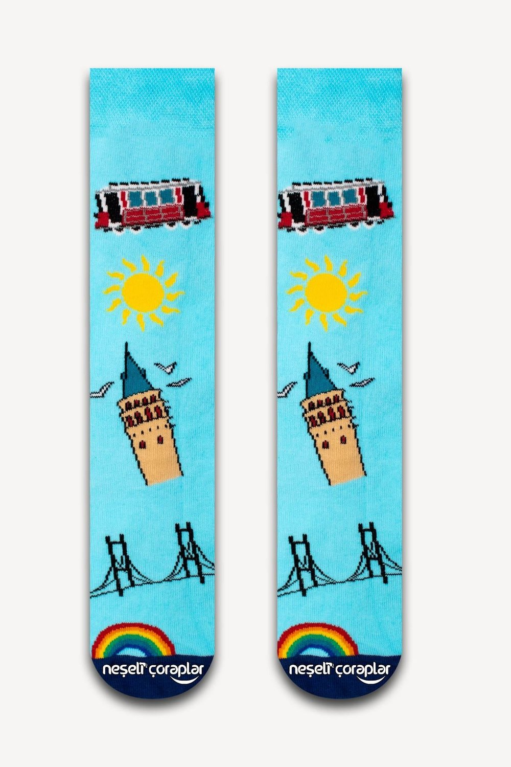 İstanbul Renkli Unisex Çorap