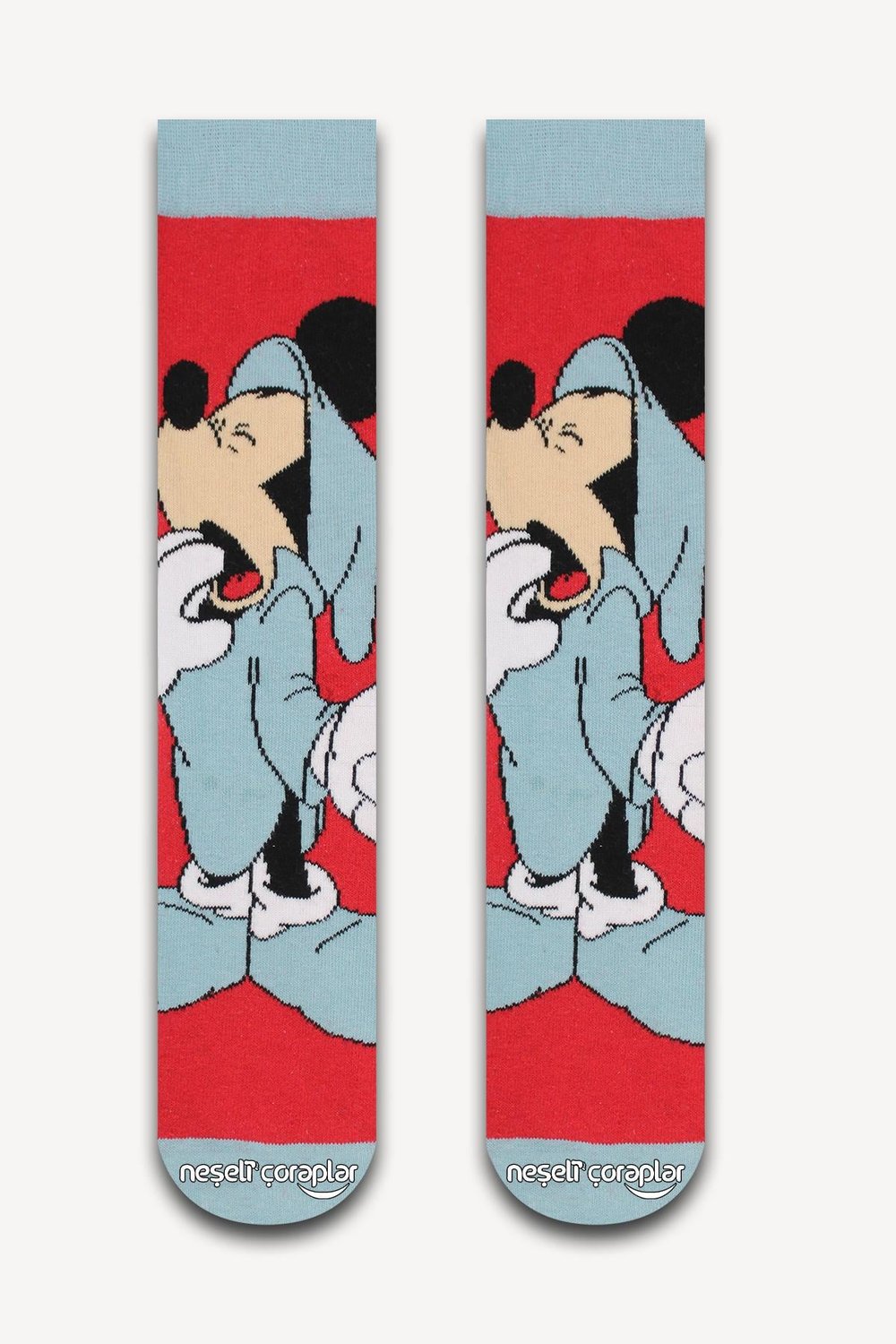Mickey Mouse Uykulu Renkli Unisex Çorap