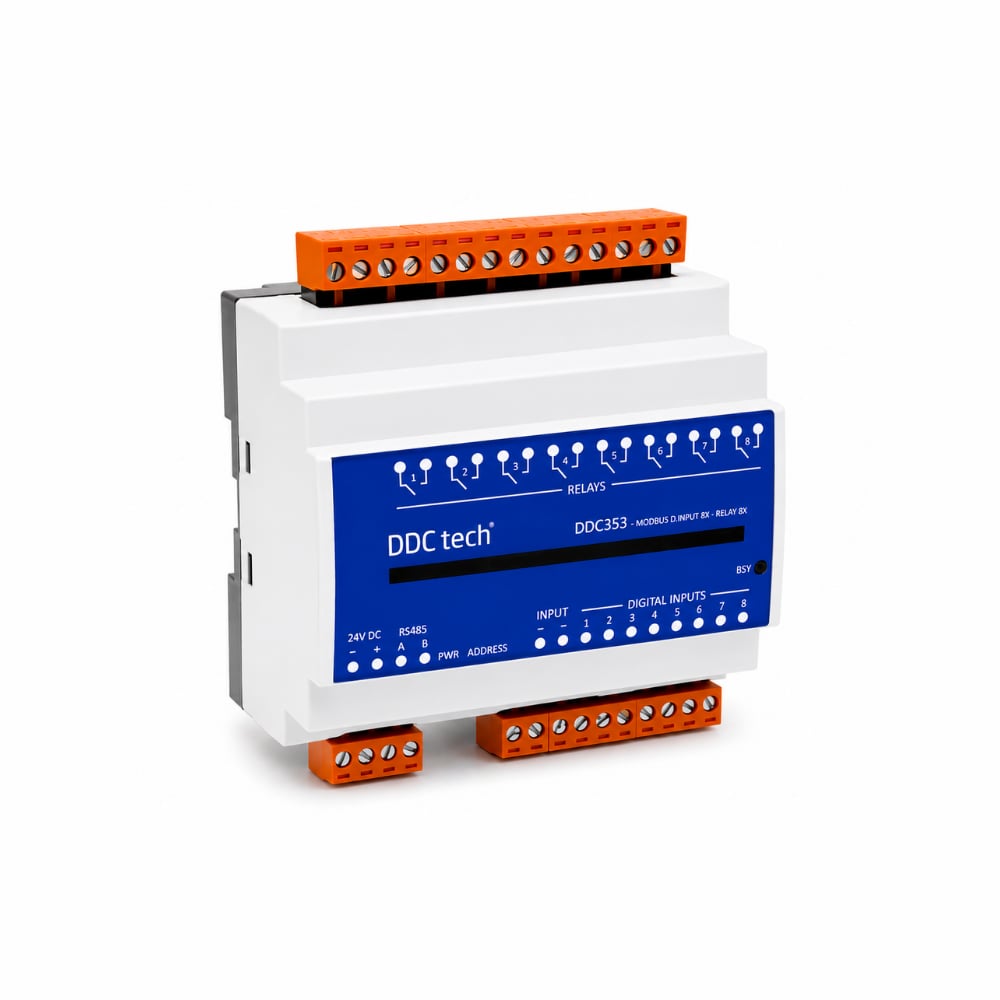DDCTech 353 RS-485 Modbus I/O Ek Genişleme Modülü (8 R, 8 D/I)