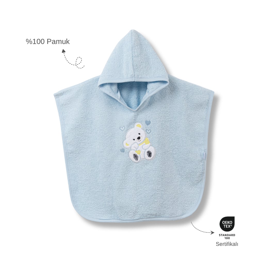 Ankibaby Kalpli Ayıcık Havlu Panço | %100 Pamuk!