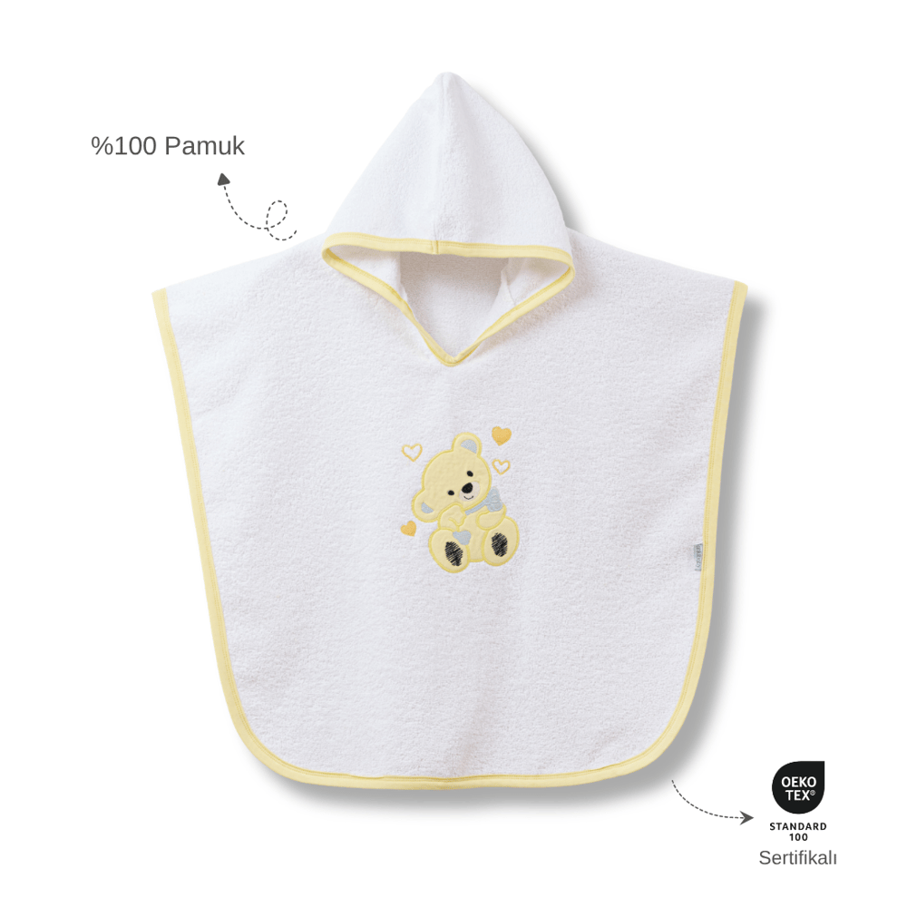 Ankibaby Kalpli Ayıcık Havlu Panço | %100 Pamuk!