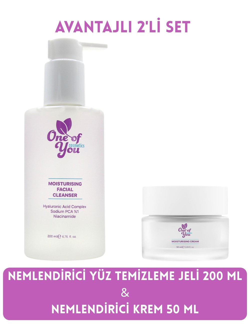 MOISTURISING FACIAL CLEANSER 200 ML &  MOISTURISING CREAM  50 ML 2'Lİ SET