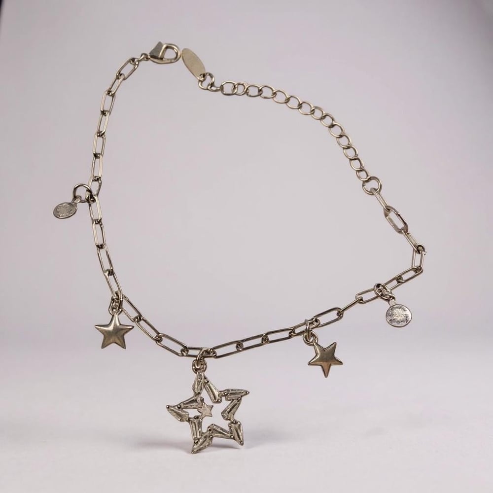 Özel Seri VİP Kalite Taşlı Kuzey Yıldızı Charm Sallantılı Silver Bileklik