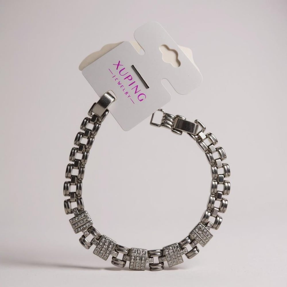 Xuping Silver zirkon Taşlı Zincir Model  Bileklik