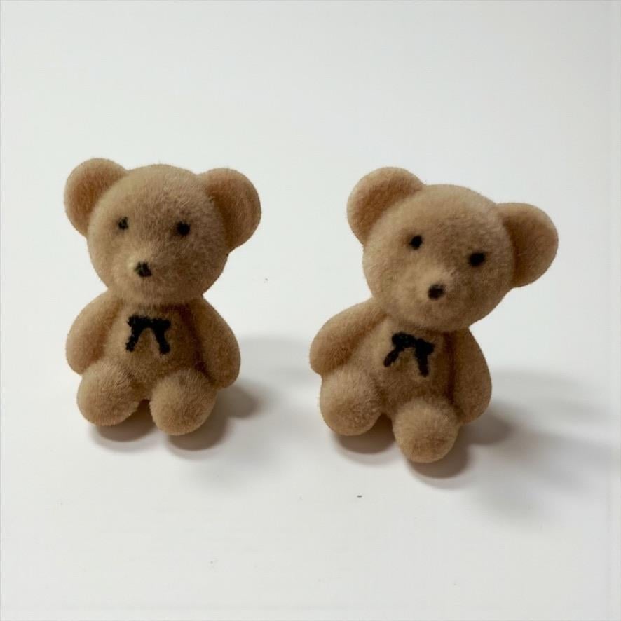Bej Renk Peluş Ayıcık Küpe
