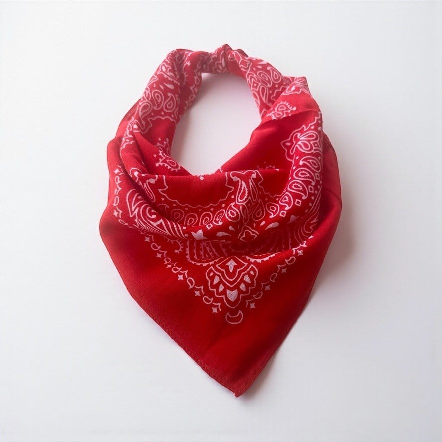 Kırmızı Renk  desenli %100 Koton Bandana