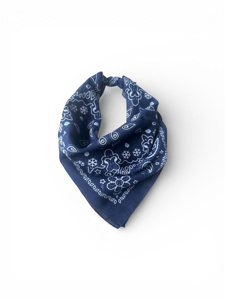 Lacivert Renk  desenli%100 koton Bandana