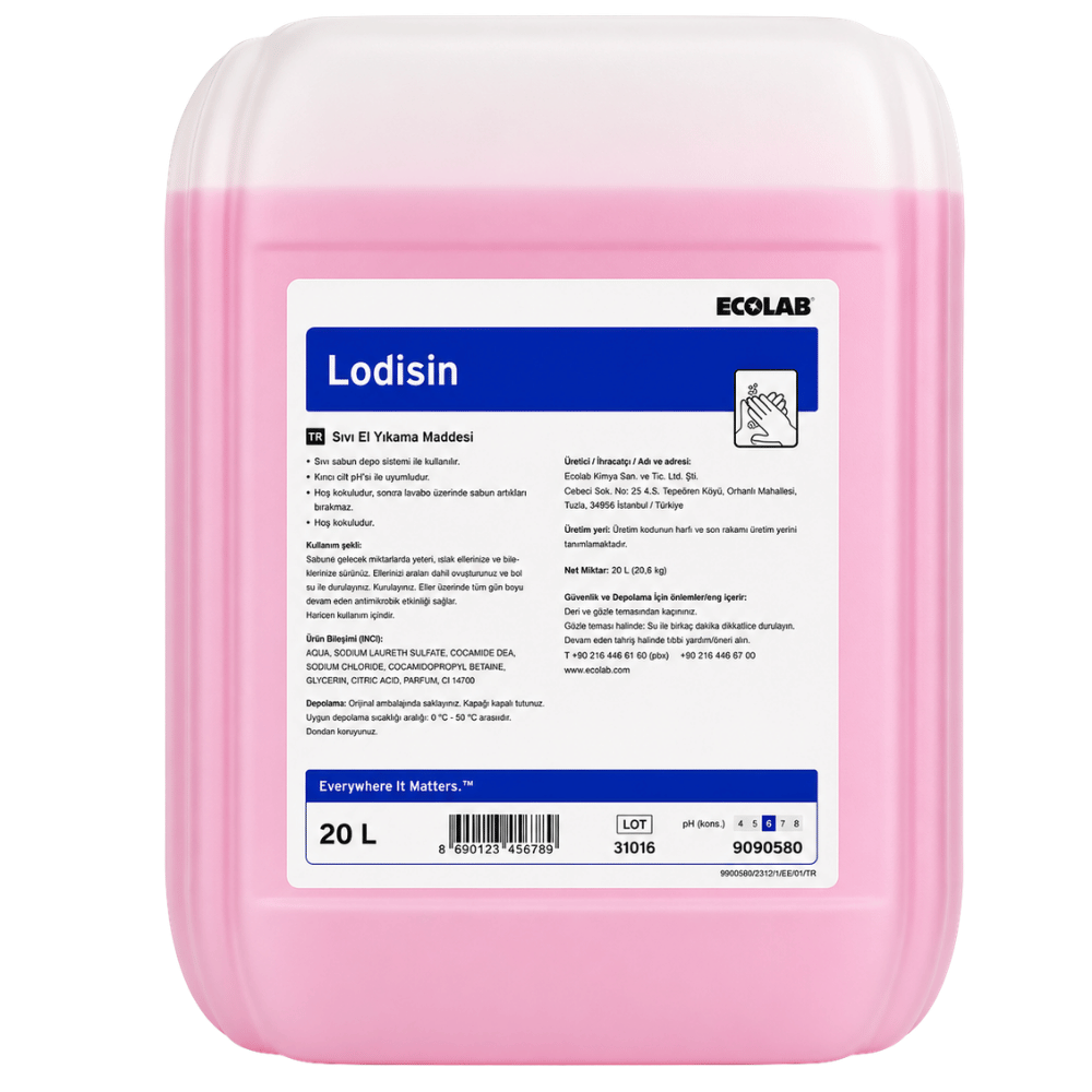 Ecolab Lodisin Pembe Sedefli Sıvı El Sabunu 20 Lt.