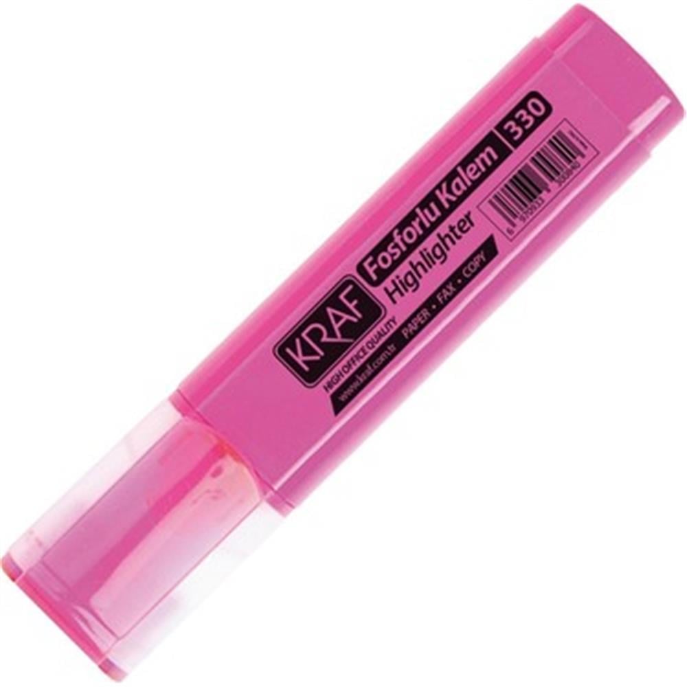 Kraf Fosforlu Kalem 330 Pembe*12