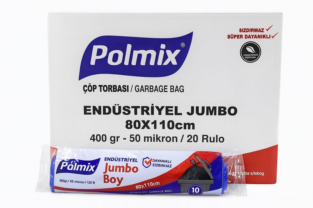 POLMİX END. JUMBO 80X110 ÇÖP POŞETİ 400 GR MAVİ