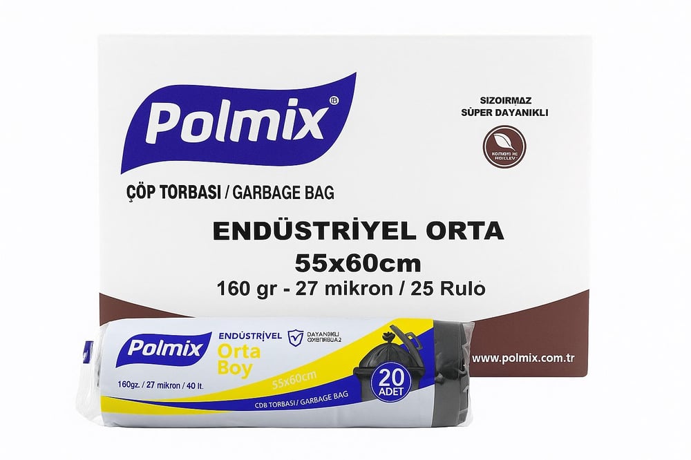 POLMİX END.ORTA 55X60 ÇÖP POŞ. 160 GR SİYAH 20*20