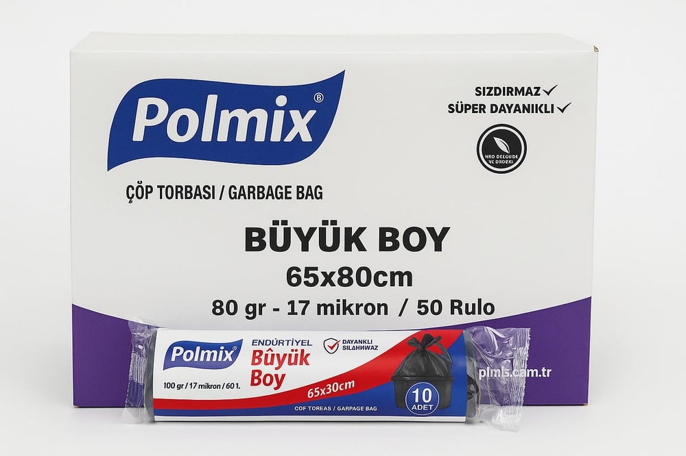 POLMİX STD. BÜYÜK 65X80 ÇÖP POŞ 80 GR MAVİ 10*50