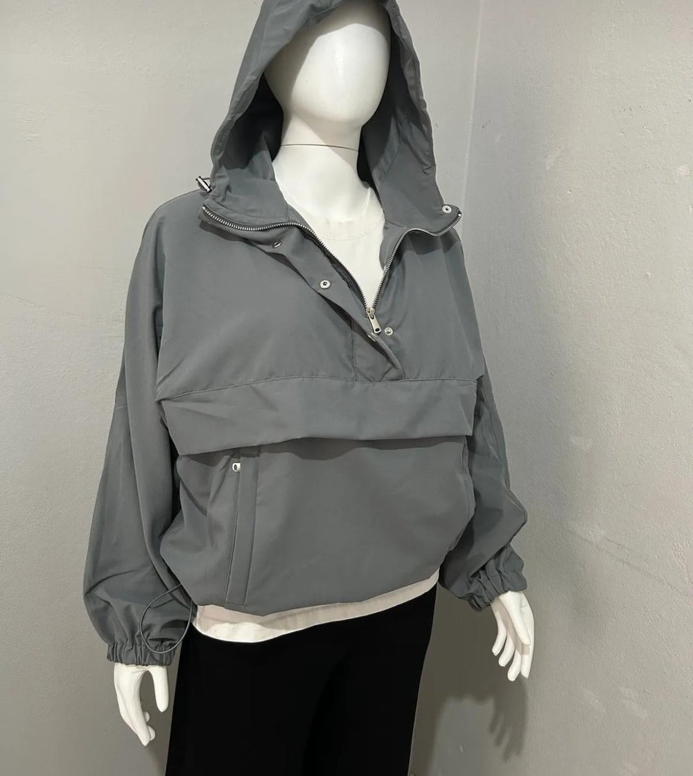 Kapüşonlu Oversize Sweat Koyu Gri ZR