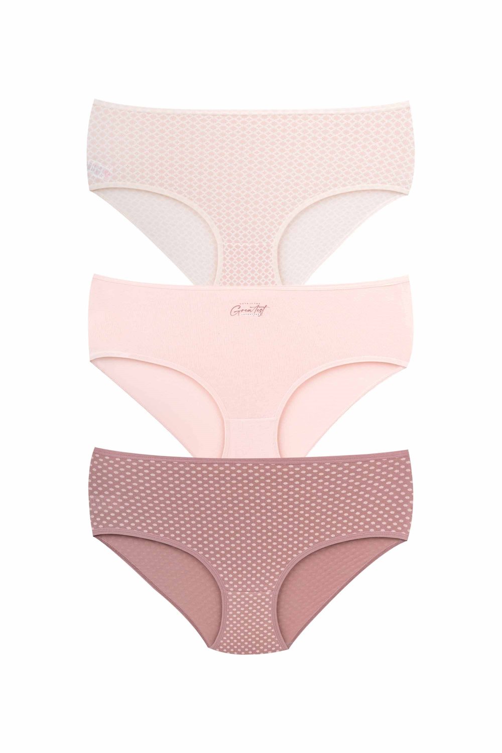 KADIN ÇAMAŞIR - Pamuklu Renkli Yüksek Bel BIKINI 3lu Paket