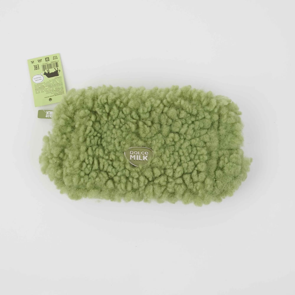 Cosmetic bag DM, size 19x13cm, green  Plush