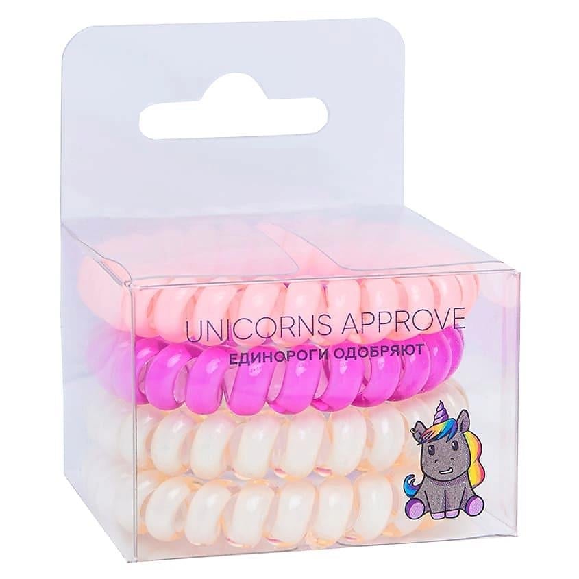 HAIR ELASTICS 4 PCS UNICORNS APPROVE
