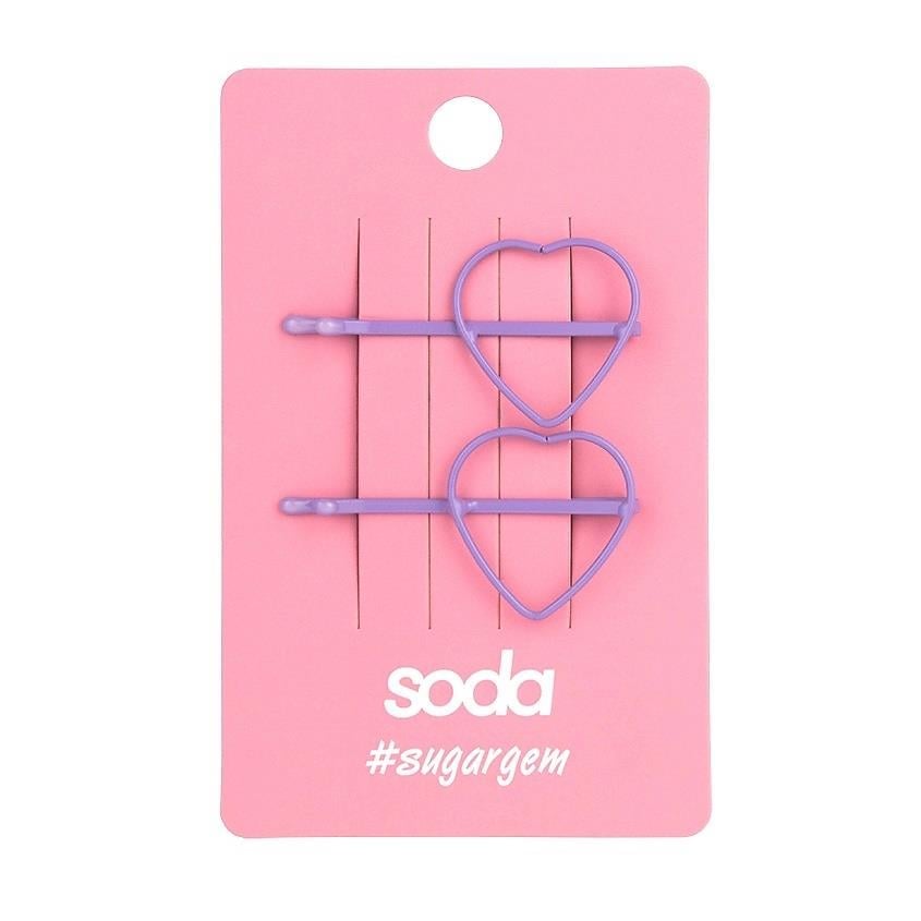 Hairpins-invisible for hair PURPLE HEARTS 2 pcs  sugargem