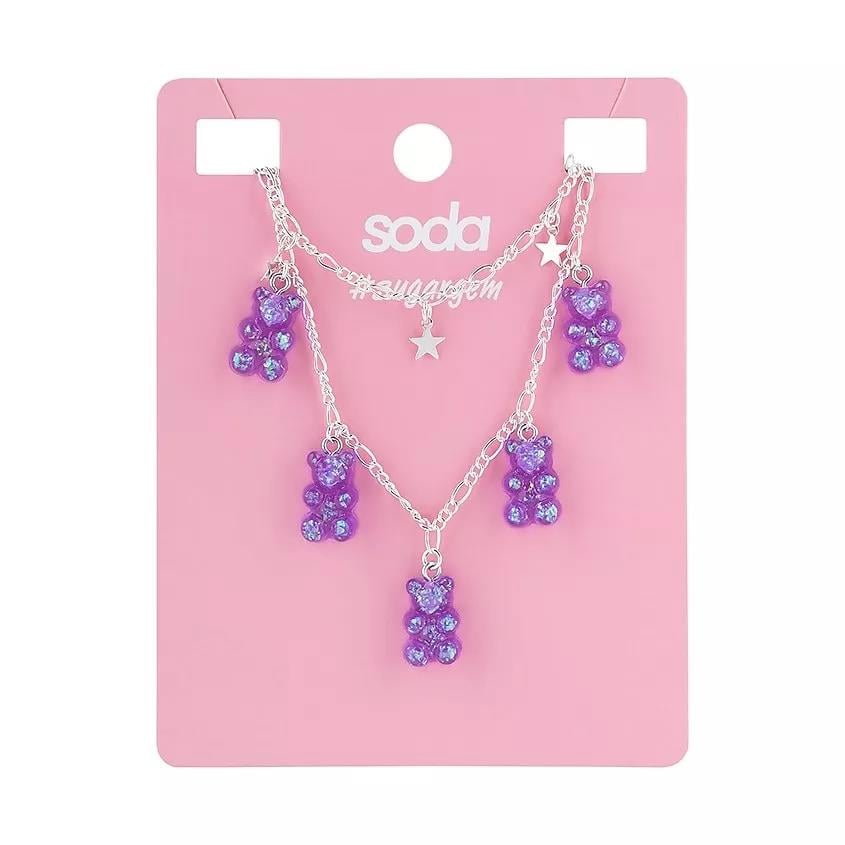 PURPLE BEARS necklace  sugargem