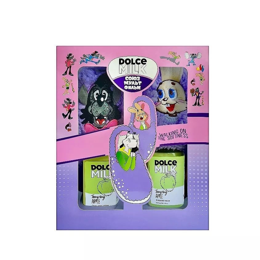 s/m Set 295 (slippers + liquid soap Paradise apple. 300 ml. + g.d.d. Paradise apple. 300 ml) box Well, pog