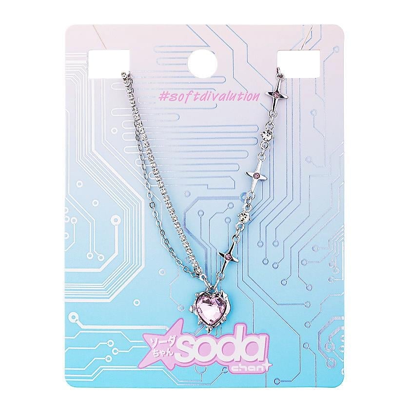 SODA-CHAN PINK HEART AND STARS necklace  softdivalution